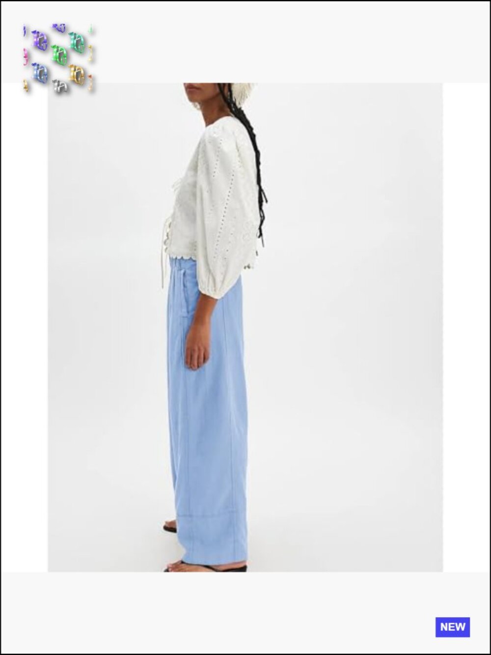 Plus Size Cotton Linen Palazzo Pants Wide Leg Boho Casual Trousers with Pockets - Picture 3 of 7